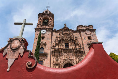 Low angle view of traditional building against sky