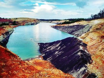 Scenic view of river against sky