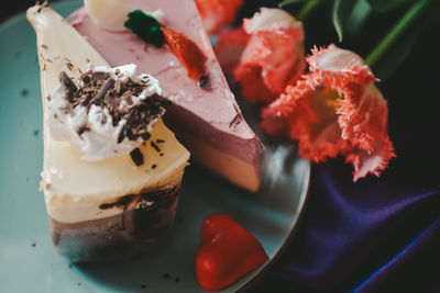 Close-up of dessert in plate