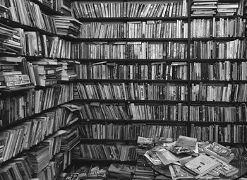 Stack of books in shelf