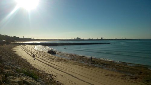 Scenic view of sea at sunset