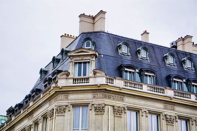 Low angle view of building against clear sky