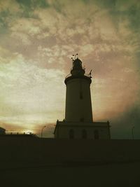 Low angle view of lighthouse against sky