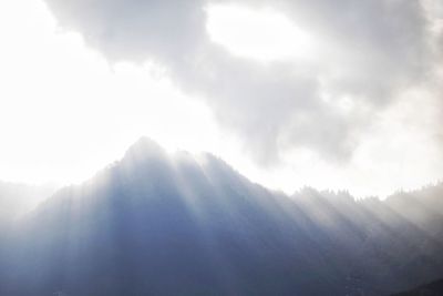Low angle view of mountains against sky