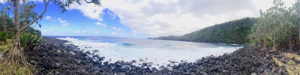 Panoramic shot of sea against sky