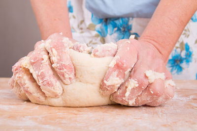 Close-up of woman preparing food