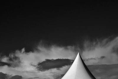 Low angle view of airplane against sky