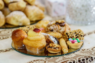 Close-up of food in plate on table