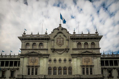 Low angle view of historic building against sky