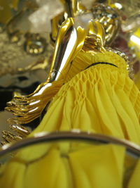 Close-up of yellow sculpture