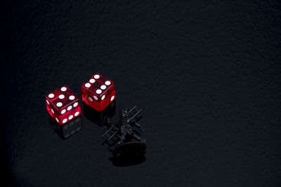 High angle view of eyeglasses on table