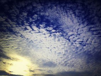 Low angle view of cloudy sky