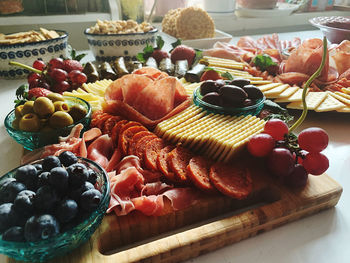 Close-up of food on table
