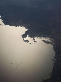 High angle view of people on beach