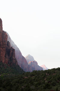 Scenic view of mountains against clear sky