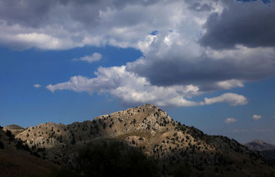 Low angle view of mountain against sky