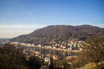 High angle view of cityscape against sky