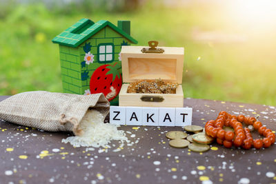 Close-up of food on table