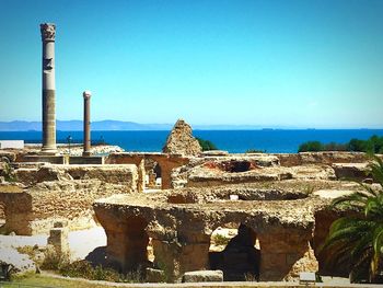 Old ruins against blue sky