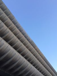 Low angle view of building against clear blue sky