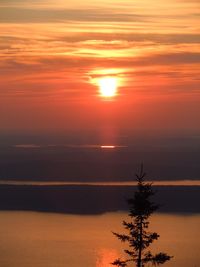 Scenic view of sunset over sea