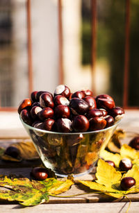 Close-up of fruits on table