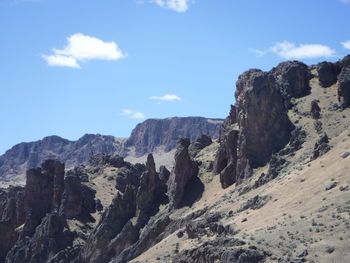 Scenic view of rocky mountains against sky