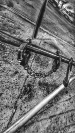 Close-up high angle view of metal