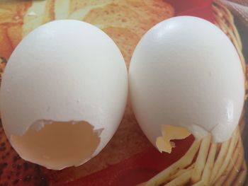 Close-up of eggs on table