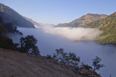 Scenic view of mountains against sky