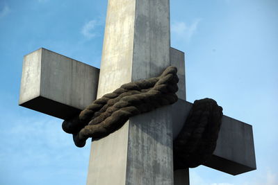 Low angle view of statue against clear sky