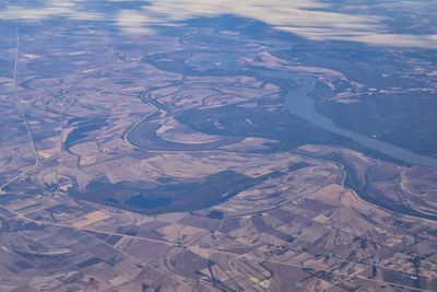 Aerial view of dramatic landscape