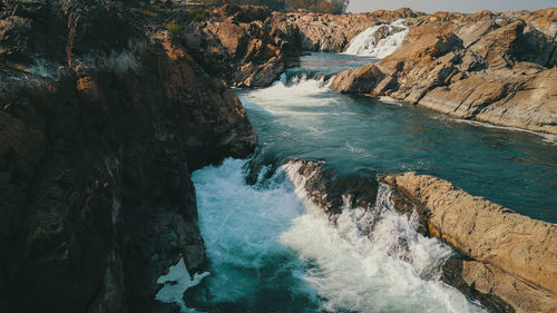 Panoramic view of sea and rocks