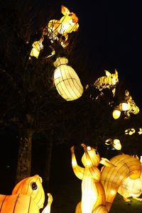 Low angle view of illuminated decoration