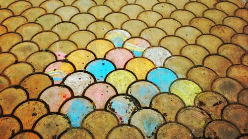 Close-up of multi colored pattern against sky