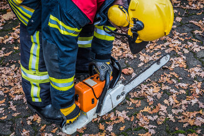 Low section of man working