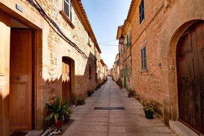 Narrow alley amidst buildings in city