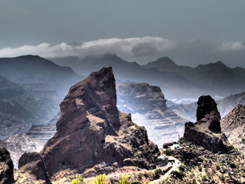 View of rocks on coast