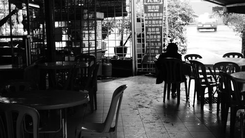 Woman walking on city street