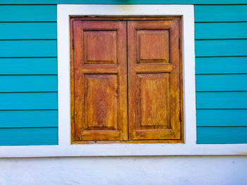 Closed door of old building