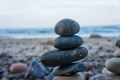 Stack of stones on beach