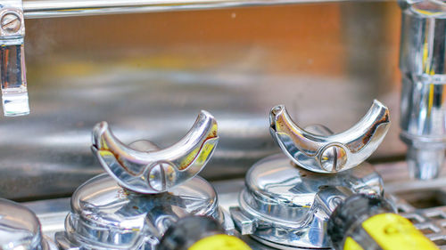 Close-up of glass bowl on table