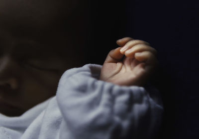 Close-up of baby hand