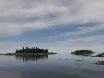 Scenic view of cloudy sky over lake