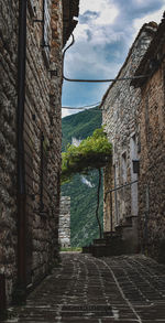 Alley amidst buildings against sky