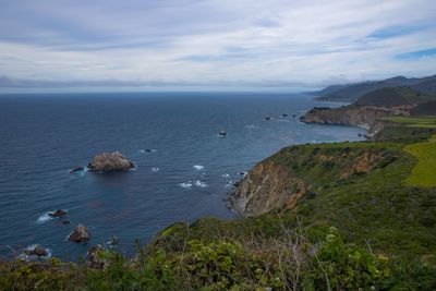 High angle view of sea against sky