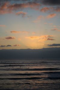 Scenic view of sea at sunset