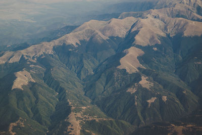 High angle view of mountain range