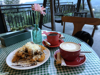 Coffee cup on table