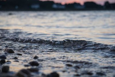 Close-up of waves on beach